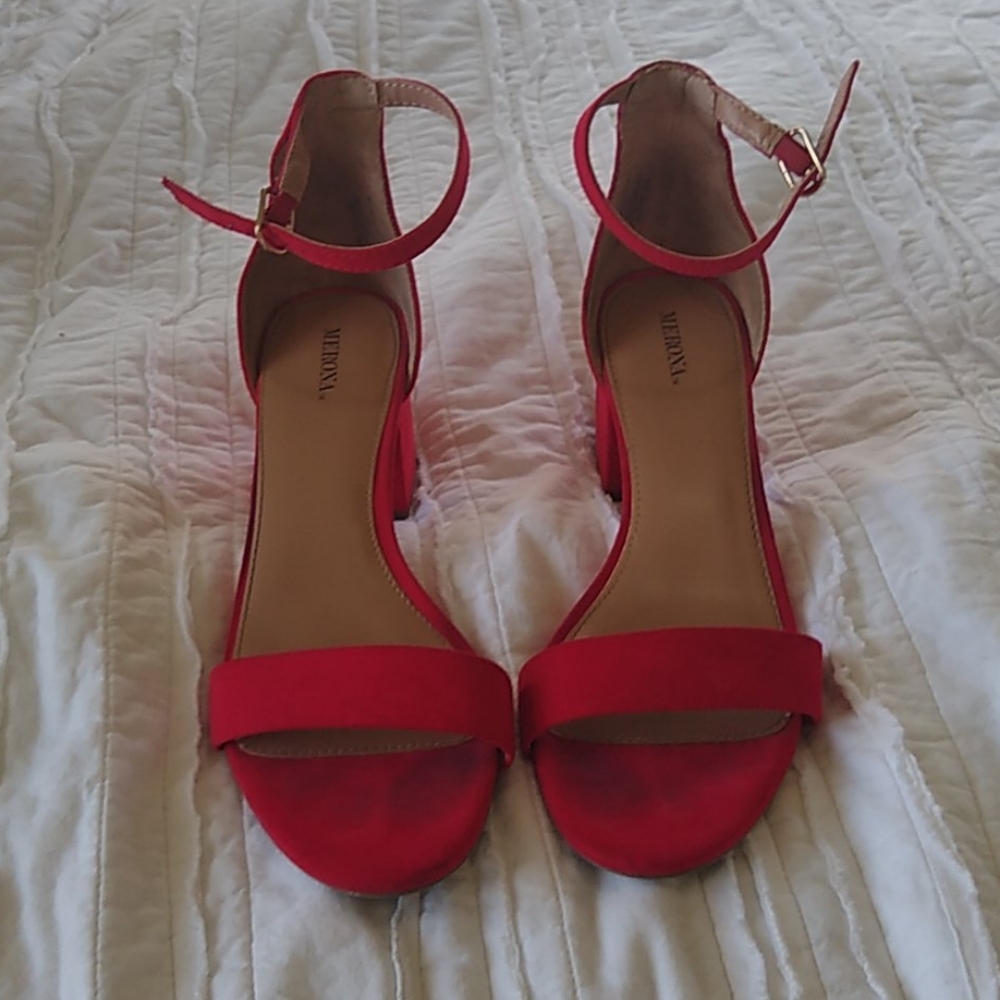 Red Heel Strap High Heels